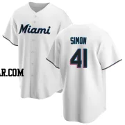 Ronny Simon Youth Miami Marlins White Replica Home Jersey