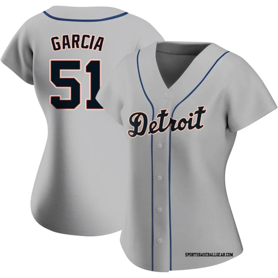 Rony Garcia Women's Detroit Tigers Gray Authentic Road Jersey
