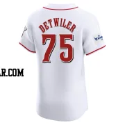 Ross Detwiler Men's Cincinnati Reds White Elite Home Patch Jersey