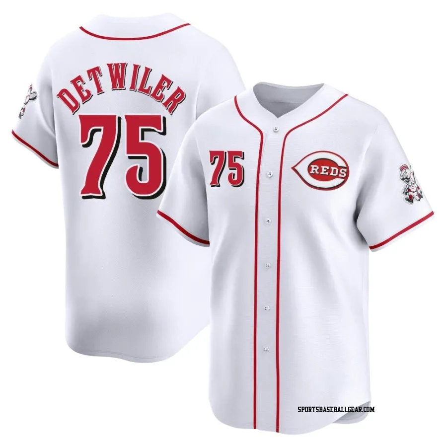 Ross Detwiler Men's Cincinnati Reds White Limited Home Jersey