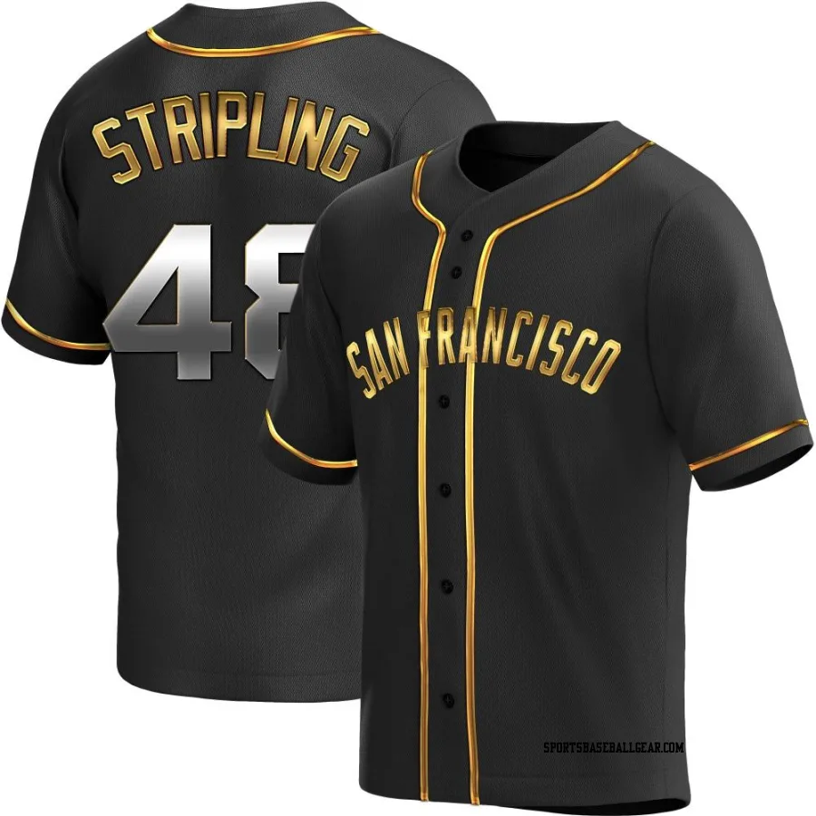 Ross Stripling Youth San Francisco Giants Black Golden Replica Alternate Jersey