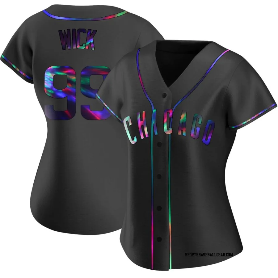 Rowan Wick Women's Chicago Cubs Black Holographic Replica Alternate Jersey