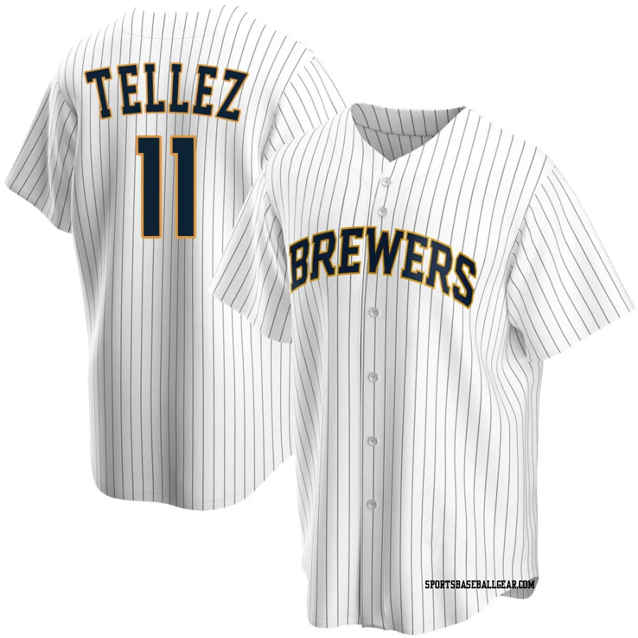 Rowdy Tellez Men's Milwaukee Brewers White Replica Home Jersey