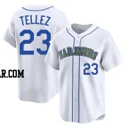 Rowdy Tellez Men's Seattle Mariners White Limited Throwback Cooperstown Collection Jersey