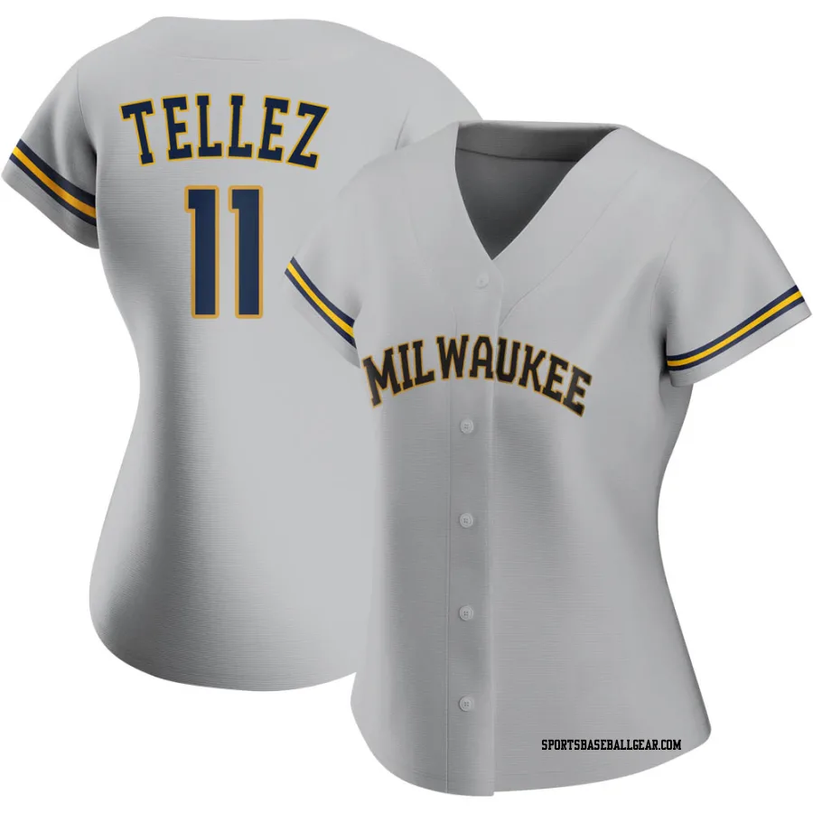 Rowdy Tellez Women's Milwaukee Brewers Gray Authentic Road Jersey