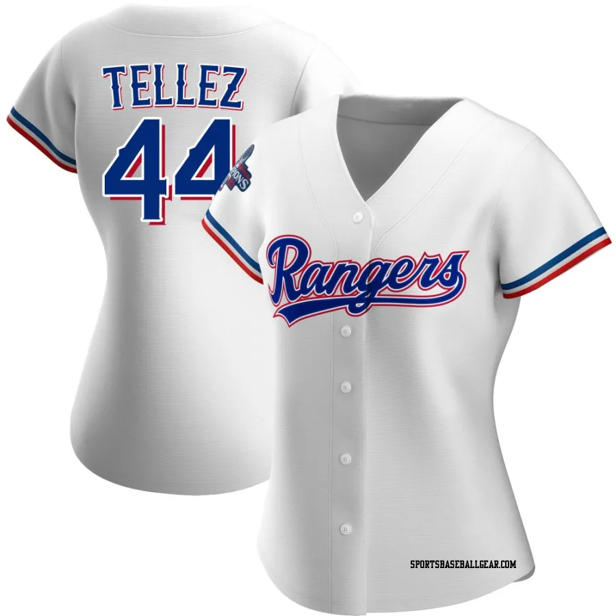 Rowdy Tellez Women's Texas Rangers White Authentic Home 2023 World Series Champions Jersey