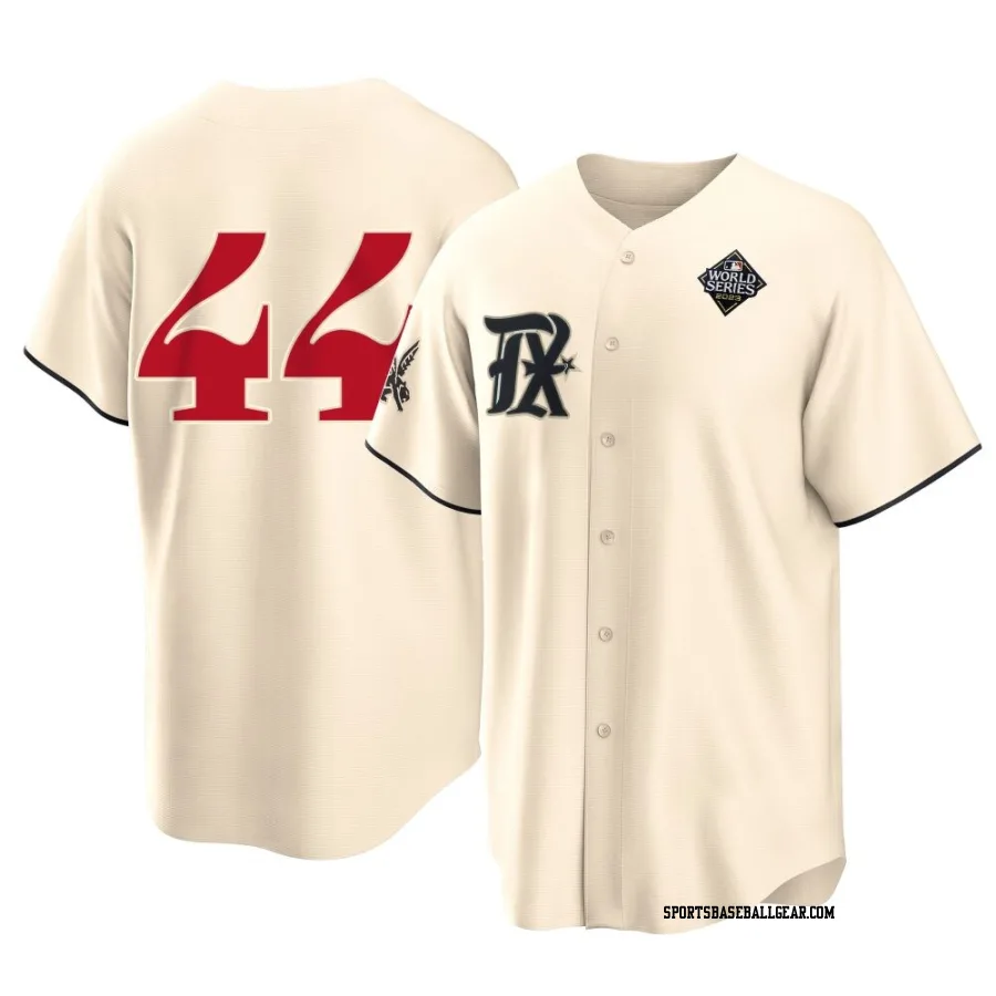 Rowdy Tellez Youth Texas Rangers Cream Replica 2023 City Connect 2023 World Series Jersey