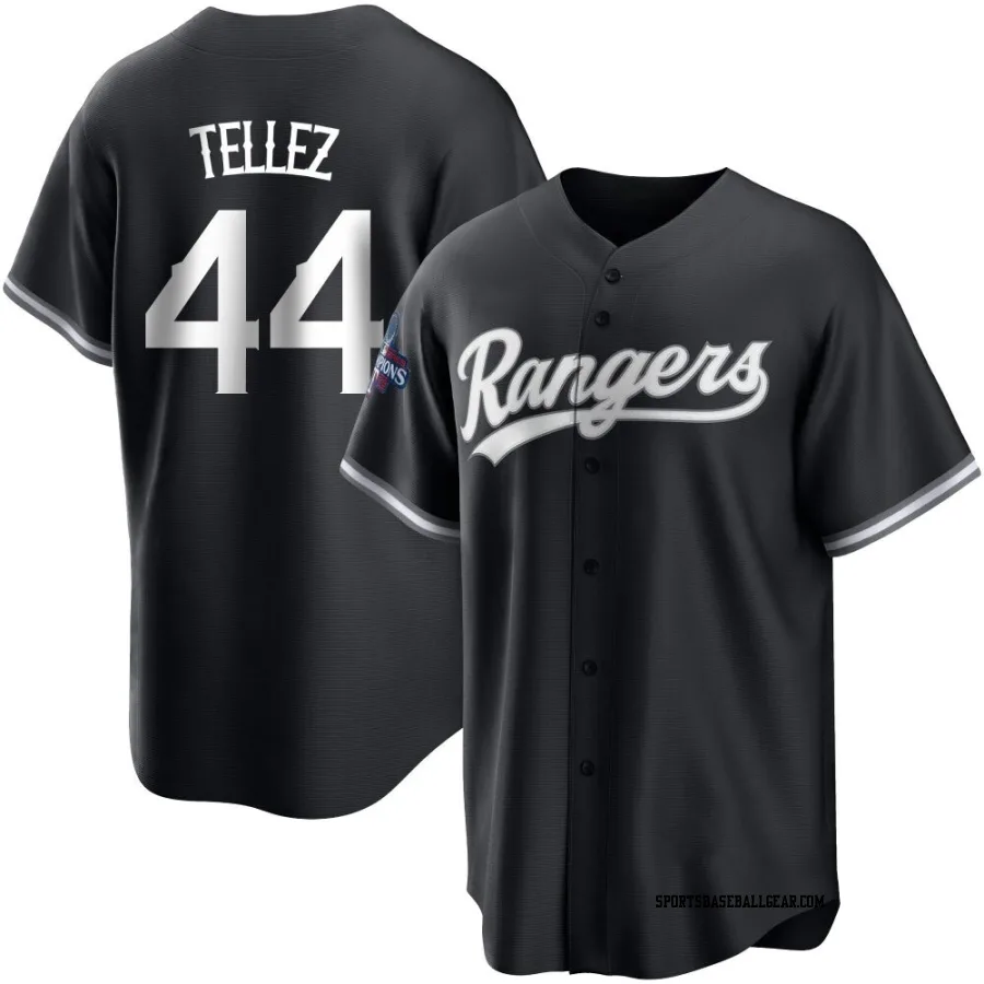 Rowdy Tellez Youth Texas Rangers White Replica Black 2023 World Series Champions Jersey