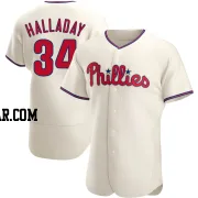 Roy Halladay Men's Philadelphia Phillies Cream Authentic Alternate Jersey
