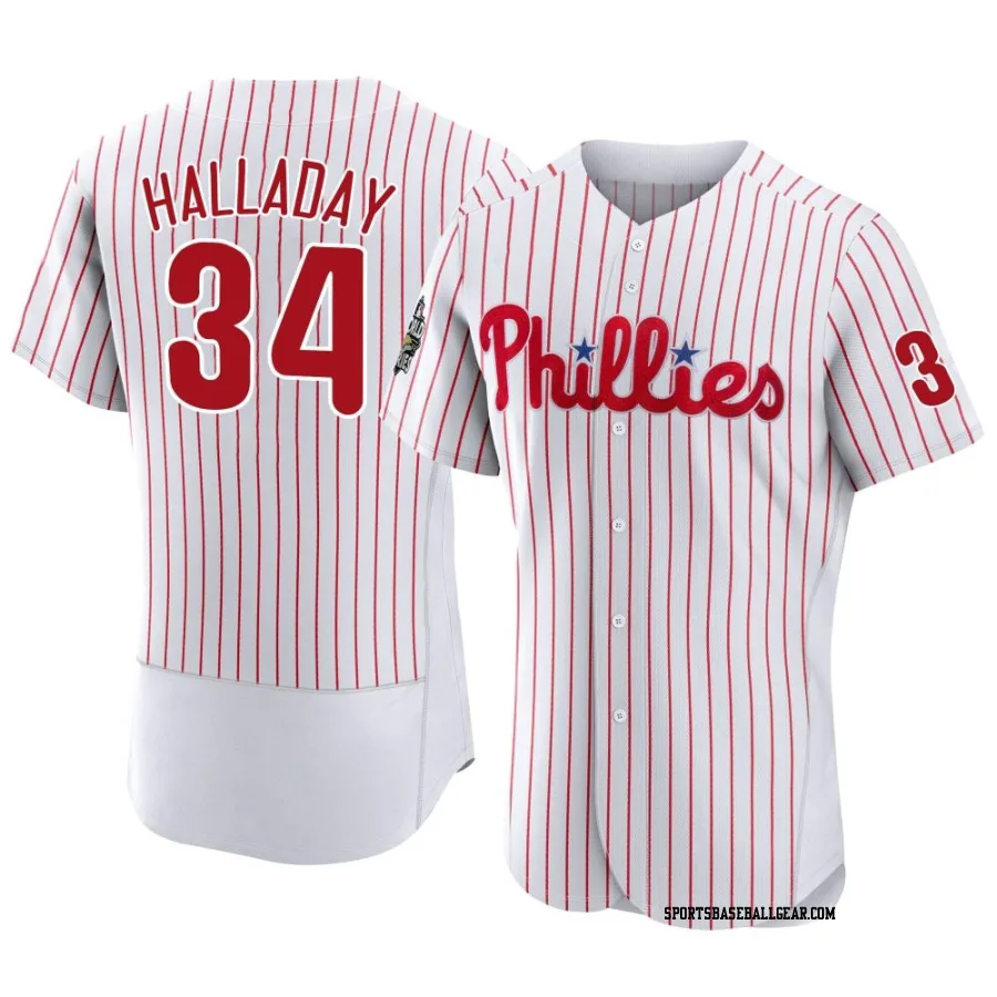 Roy Halladay Men's Philadelphia Phillies White Authentic 2022 World Series Home Jersey