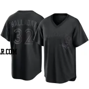 Roy Halladay Men's Toronto Blue Jays Black Replica Pitch Fashion Jersey