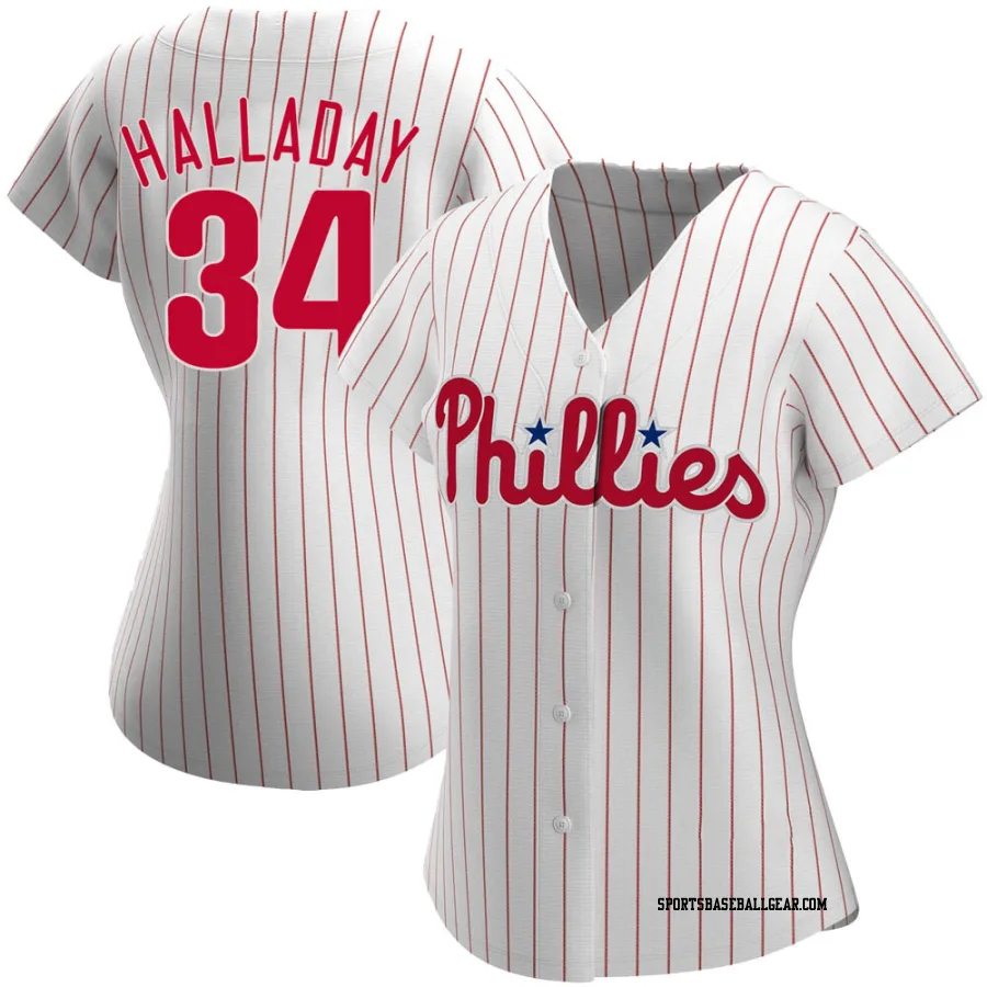 Roy Halladay Women's Philadelphia Phillies White Authentic Home Jersey