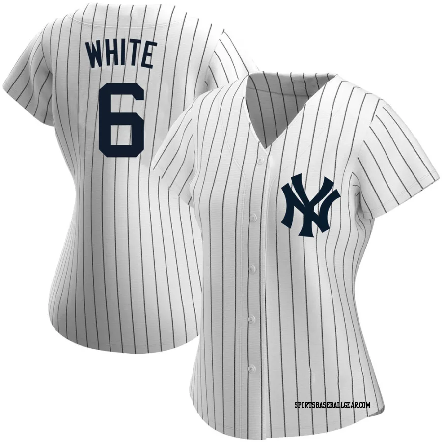 Roy White Women's New York Yankees White Replica Home Name Jersey