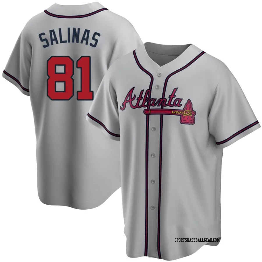 Royber Salinas Youth Atlanta Braves Gray Replica Road Jersey