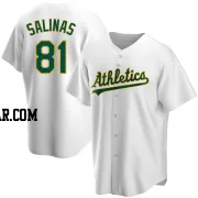 Royber Salinas Youth Oakland Athletics White Replica Home Jersey