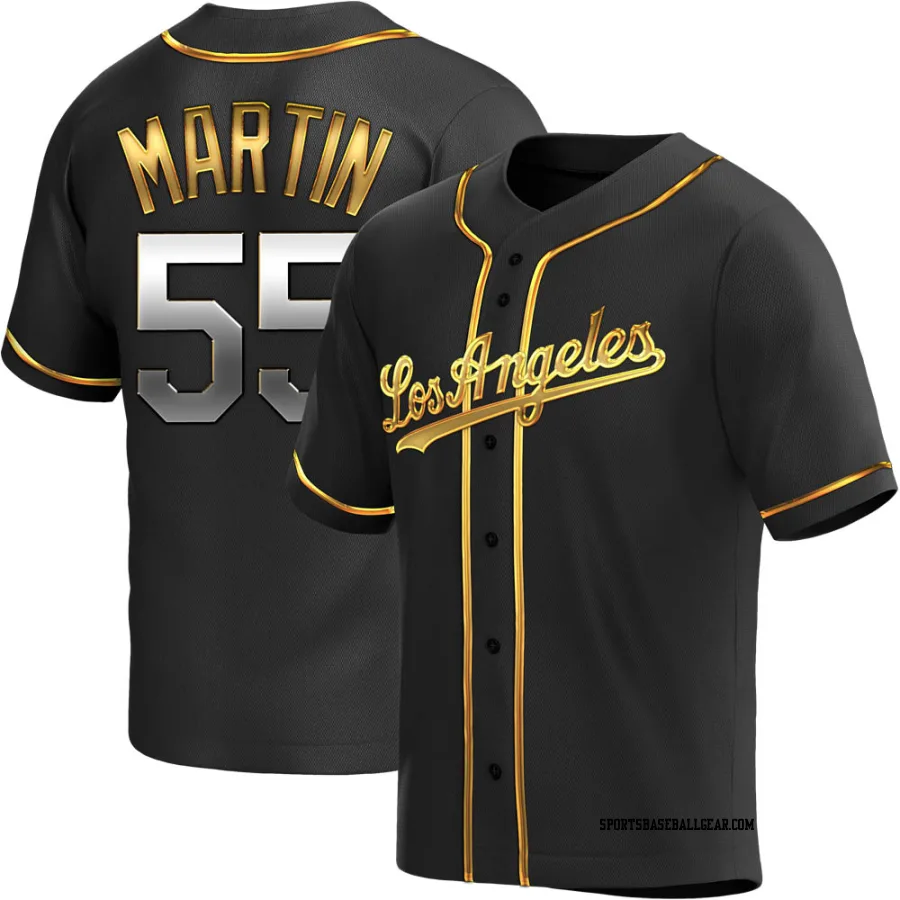 Russell Martin Men's Los Angeles Dodgers Black Golden Replica Alternate Jersey