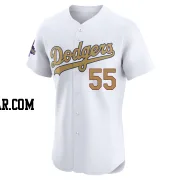 Russell Martin Men's Los Angeles Dodgers Gold Elite White 2025 Collection Jersey