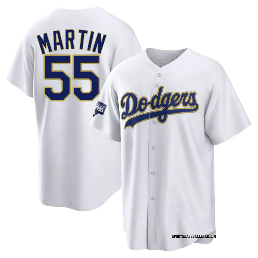 Russell Martin Men's Los Angeles Dodgers White/Gold Replica 2021 Gold Program Player Jersey