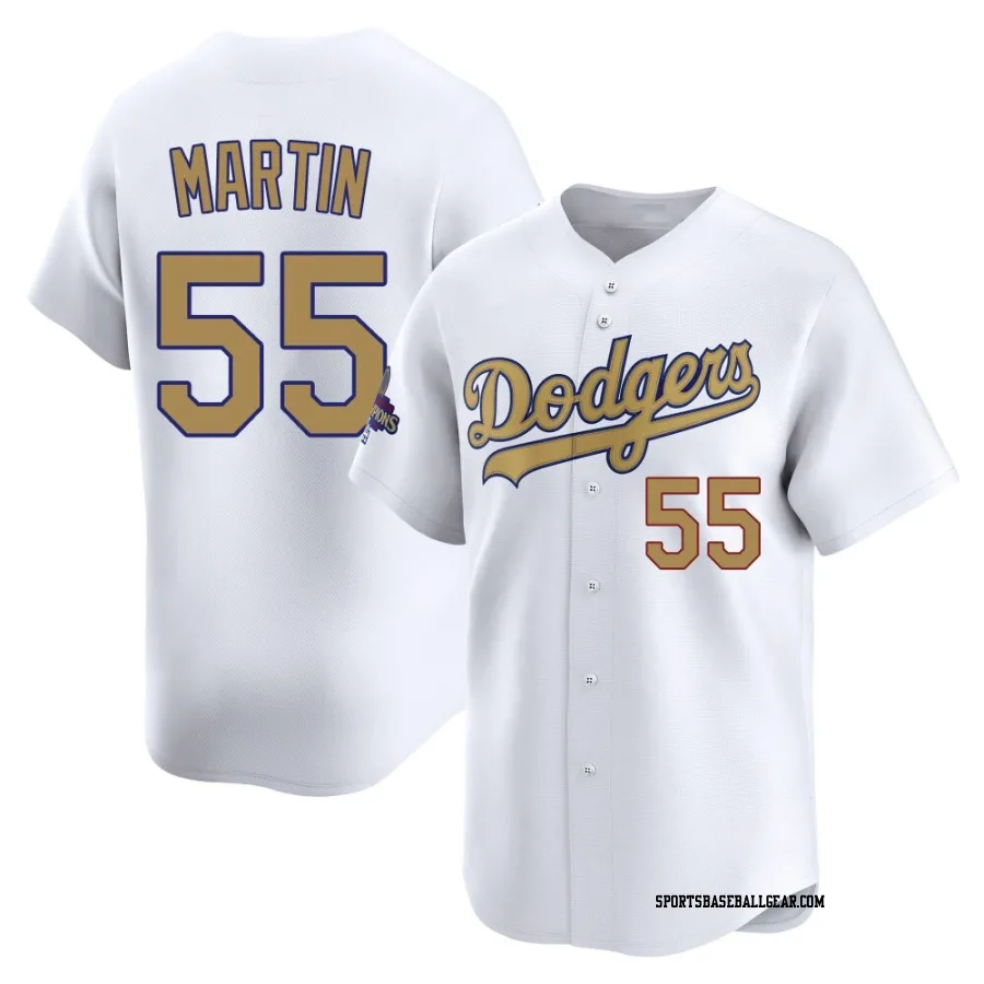 Russell Martin Youth Los Angeles Dodgers Gold Limited White 2025 Collection Jersey