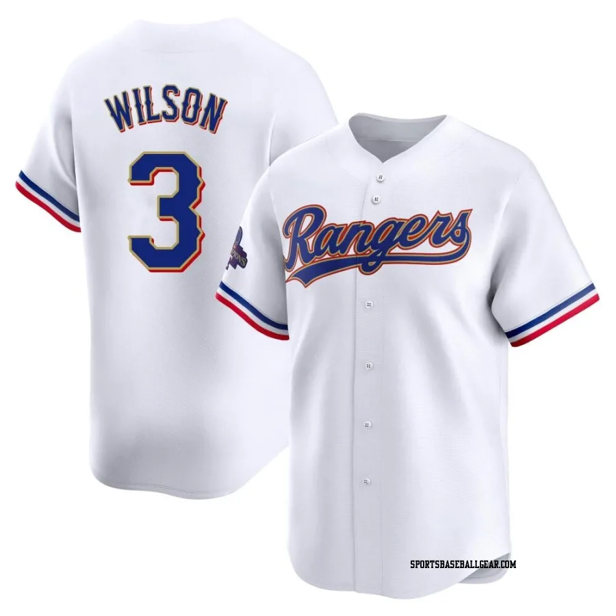Russell Wilson Men's Texas Rangers Gold Limited White 2024 Collection Jersey