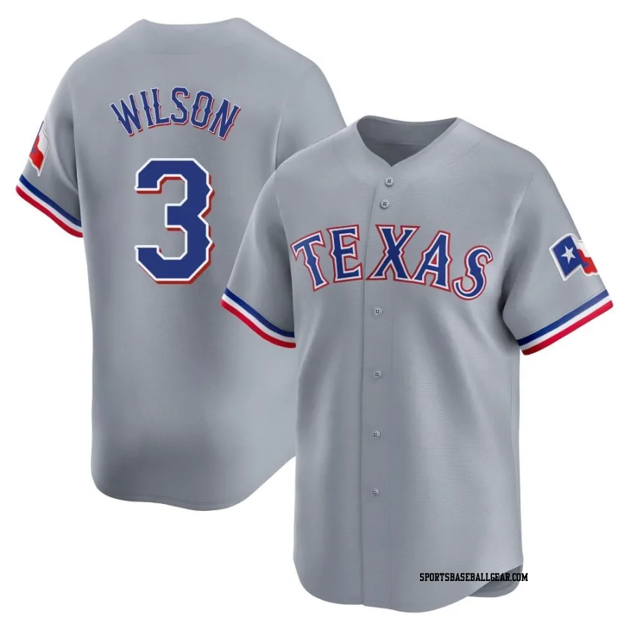 Russell Wilson Men's Texas Rangers Gray Limited Away Jersey