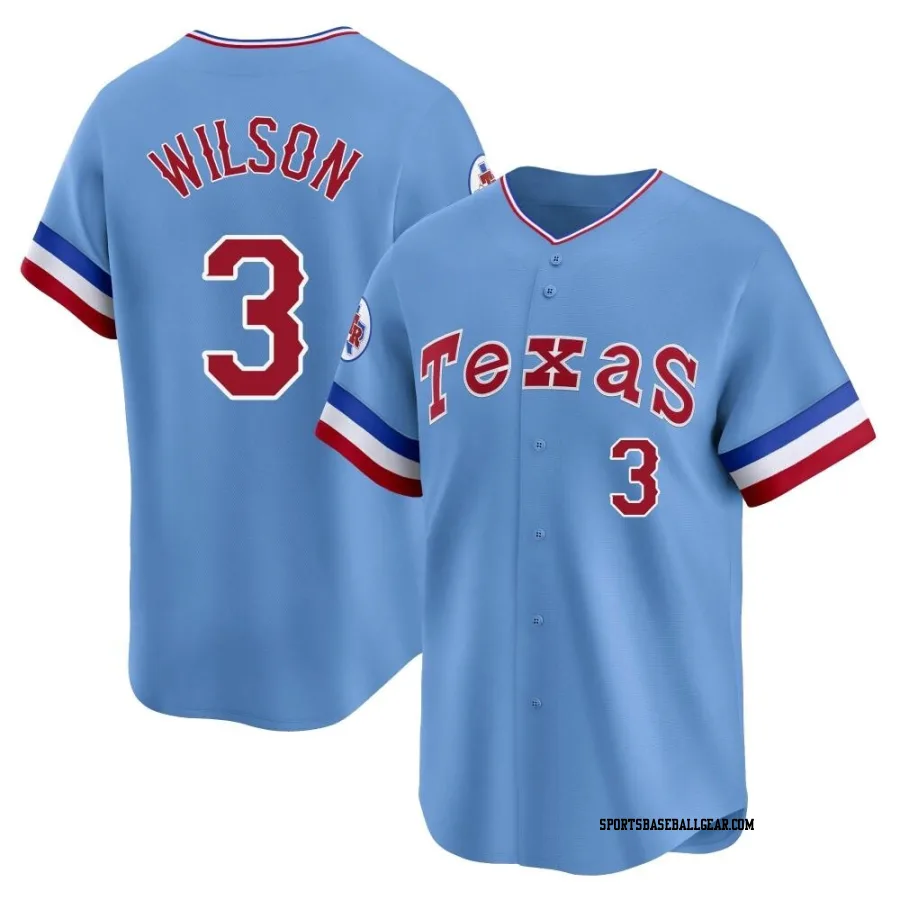 Russell Wilson Men's Texas Rangers Light Blue Limited Cooperstown Collection Jersey