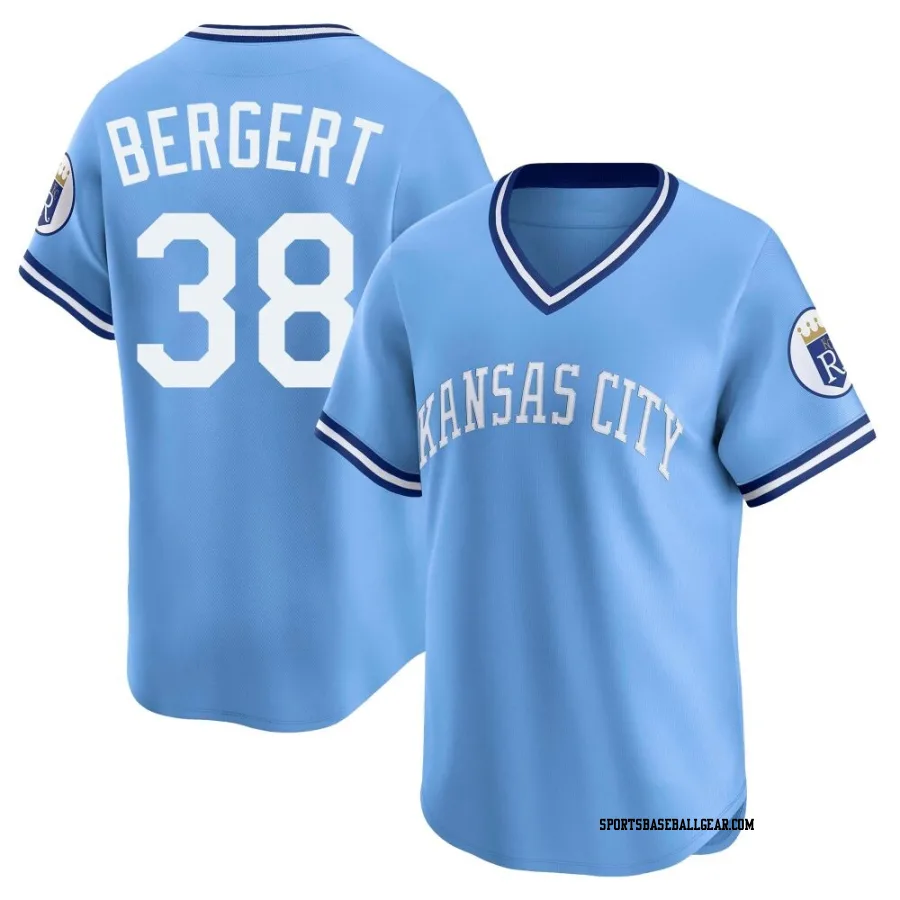 Ryan Bergert Men's Kansas City Royals Light Blue Limited Throwback Cooperstown Collection Jersey