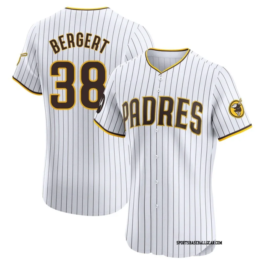 Ryan Bergert Men's San Diego Padres White Elite Home Patch Jersey