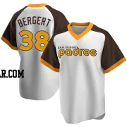 Ryan Bergert Men's San Diego Padres White Replica Home Cooperstown Collection Jersey