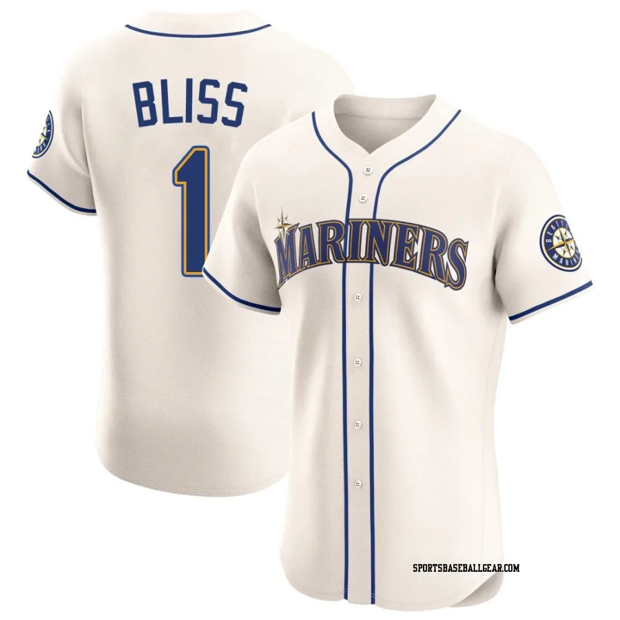 Ryan Bliss Men's Seattle Mariners Cream Elite Alternate Jersey