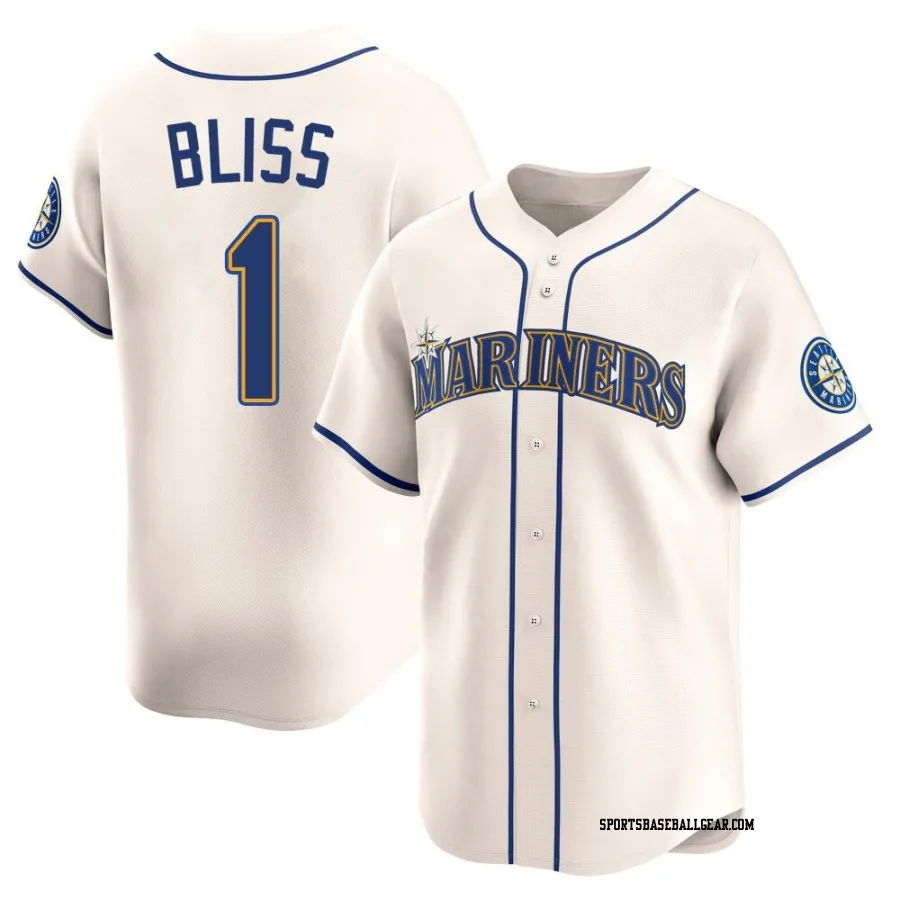 Ryan Bliss Men's Seattle Mariners Cream Limited Alternate Jersey