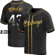 Ryan Borucki Men's Pittsburgh Pirates Black Golden Replica Alternate Jersey
