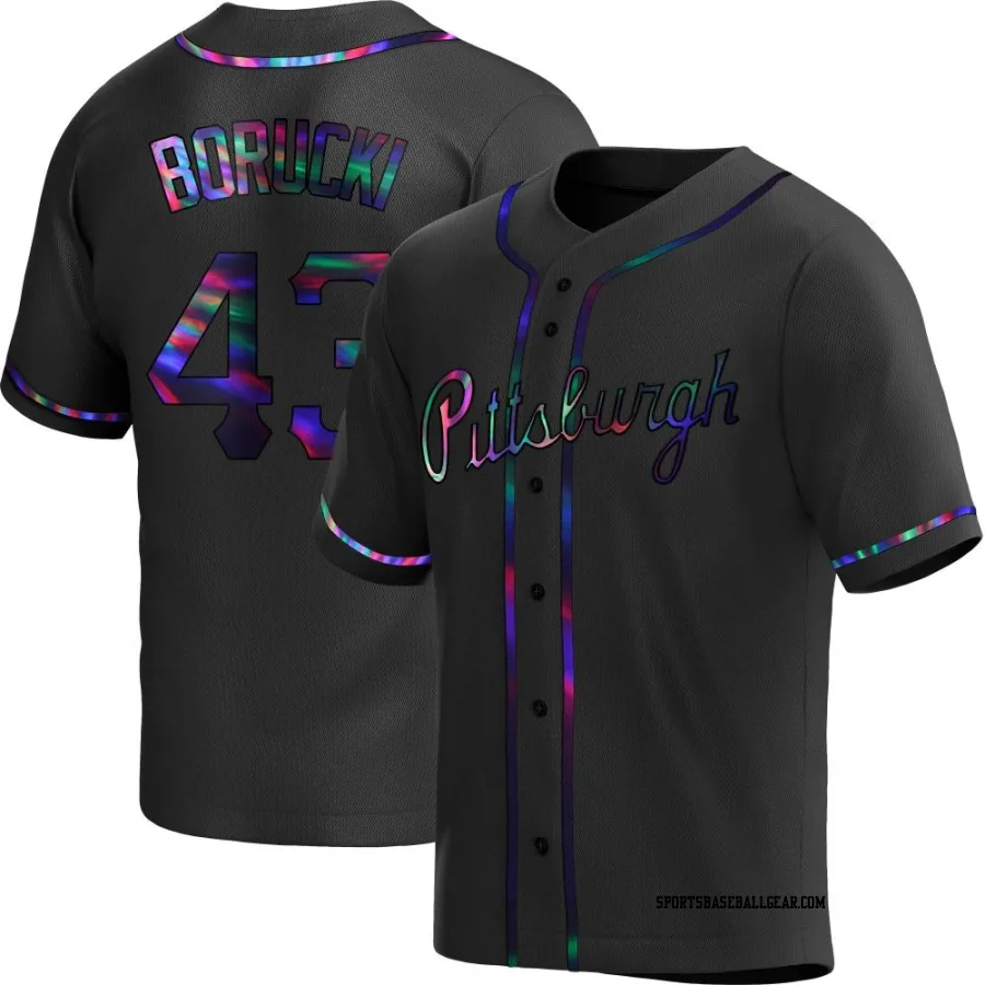 Ryan Borucki Men's Pittsburgh Pirates Black Holographic Replica Alternate Jersey
