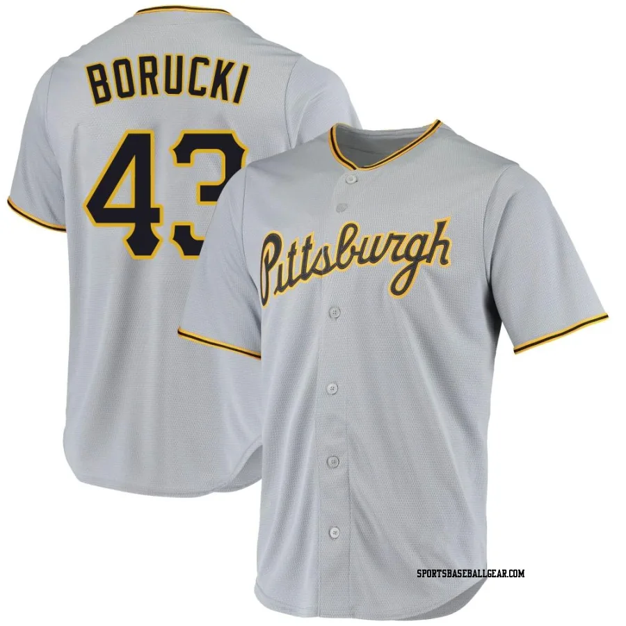Ryan Borucki Men's Pittsburgh Pirates Gray Replica Road Jersey