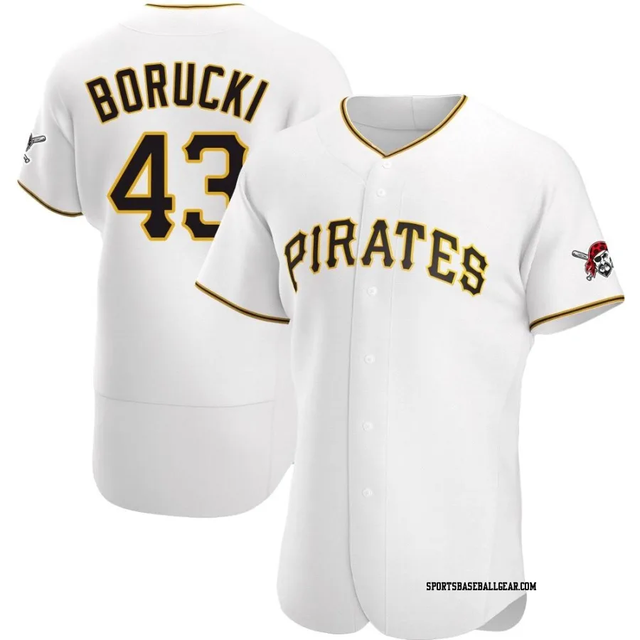 Ryan Borucki Men's Pittsburgh Pirates White Authentic Home Jersey