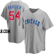 Ryan Brasier Men's Chicago Cubs Gray Replica Road Jersey