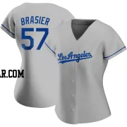 Ryan Brasier Women's Los Angeles Dodgers Gray Replica Road Jersey