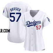 Ryan Brasier Women's Los Angeles Dodgers White Limited Home Jersey