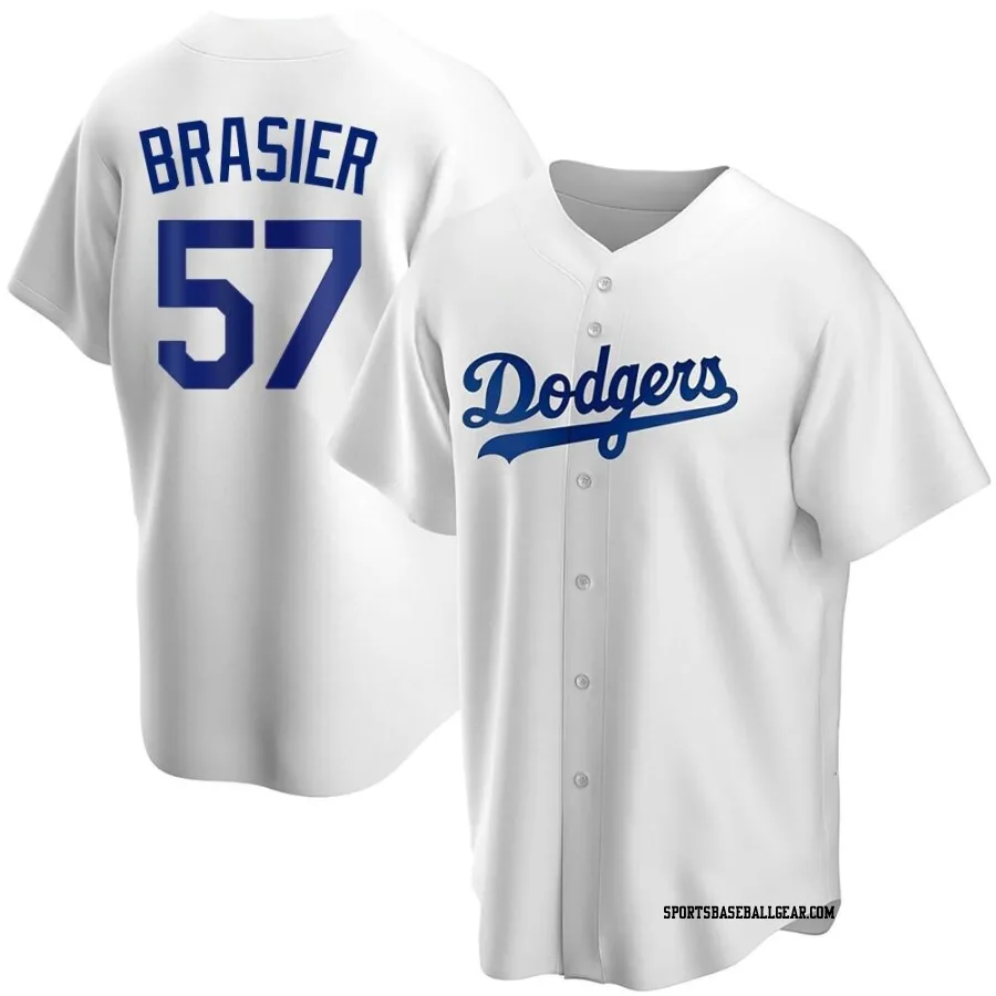 Ryan Brasier Youth Los Angeles Dodgers White Replica Home Jersey