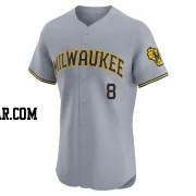 Ryan Braun Men's Milwaukee Brewers Gray Elite Road Jersey