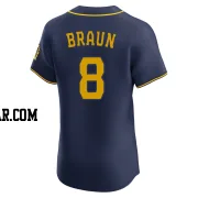 Ryan Braun Men's Milwaukee Brewers Navy Elite Alternate Jersey