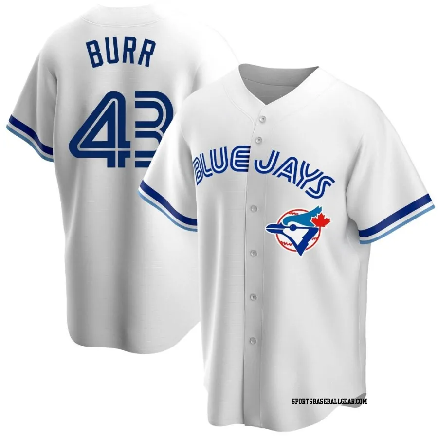 Ryan Burr Youth Toronto Blue Jays White Replica Home Cooperstown Collection Jersey