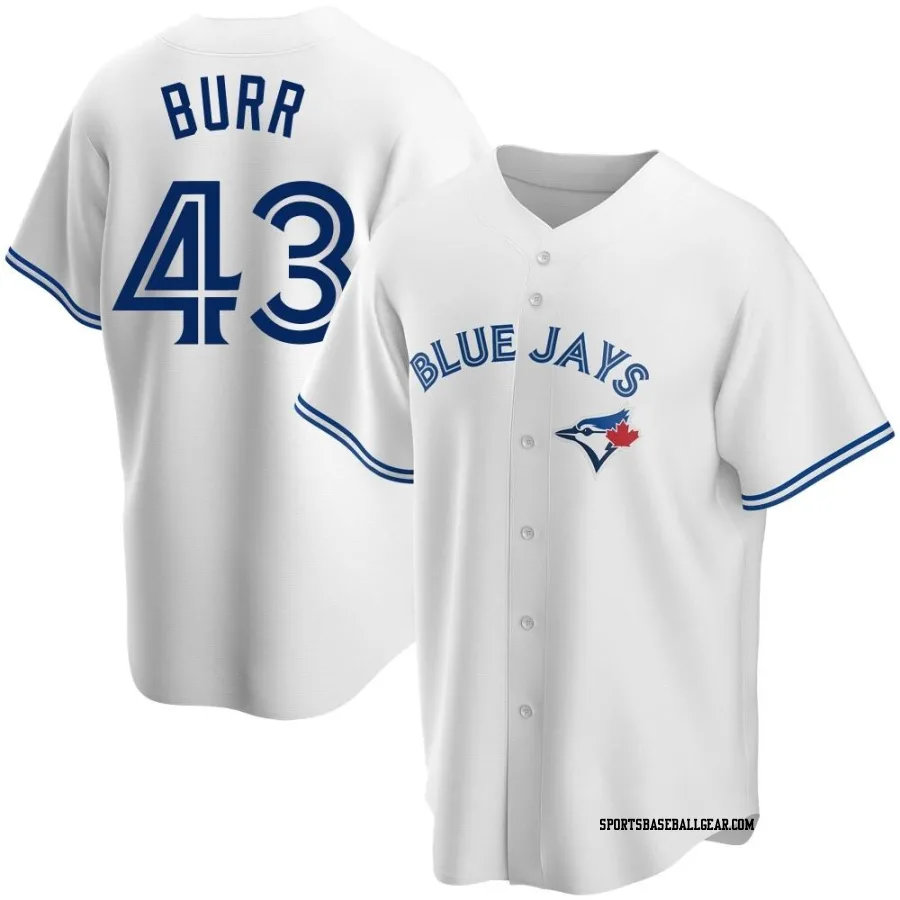Ryan Burr Youth Toronto Blue Jays White Replica Home Jersey