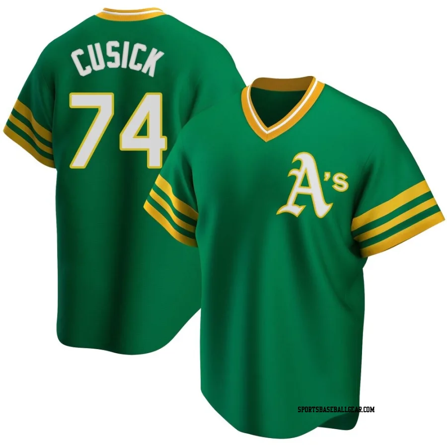Ryan Cusick Men's Oakland Athletics Green Replica R Kelly Road Cooperstown Collection Jersey