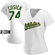 Ryan Cusick Women's Oakland Athletics White Replica Home Jersey