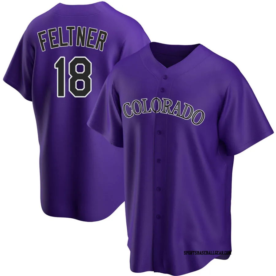 Ryan Feltner Men's Colorado Rockies Purple Replica Alternate Jersey