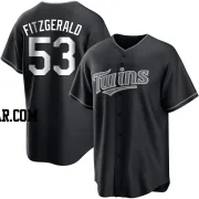 Ryan Fitzgerald Men's Minnesota Twins Black/White Replica Jersey