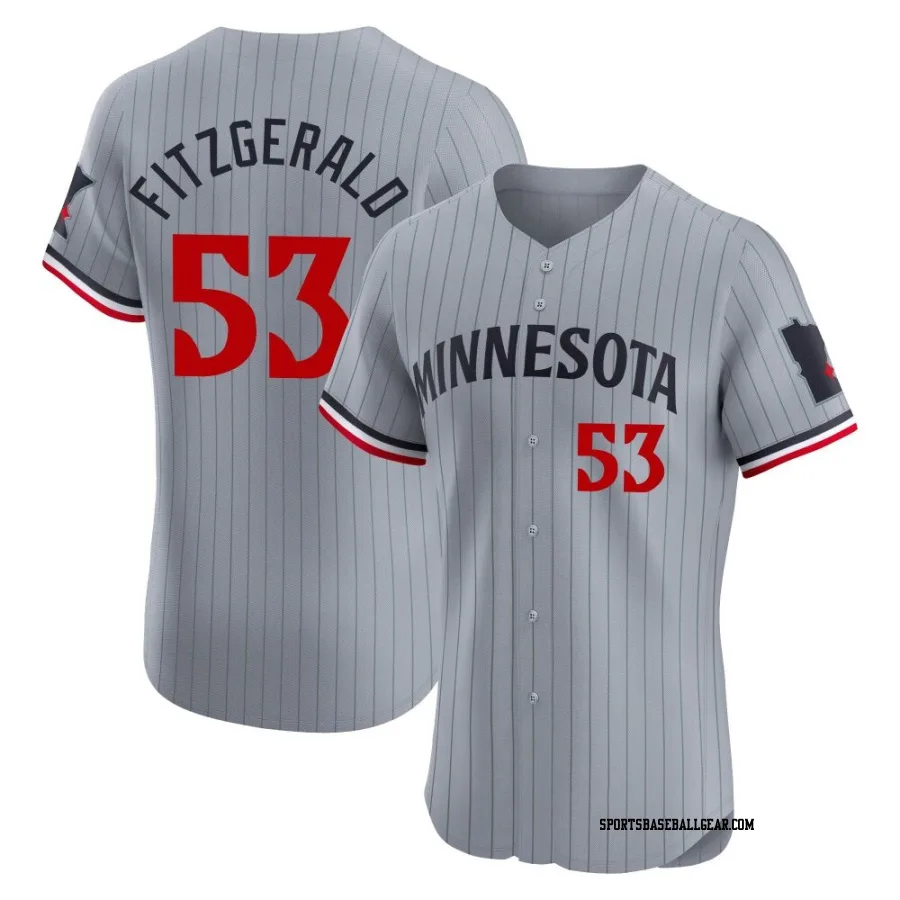 Ryan Fitzgerald Men's Minnesota Twins Gray Elite Road Jersey