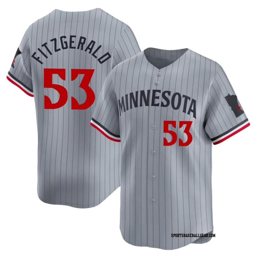 Ryan Fitzgerald Men's Minnesota Twins Gray Limited Road Jersey