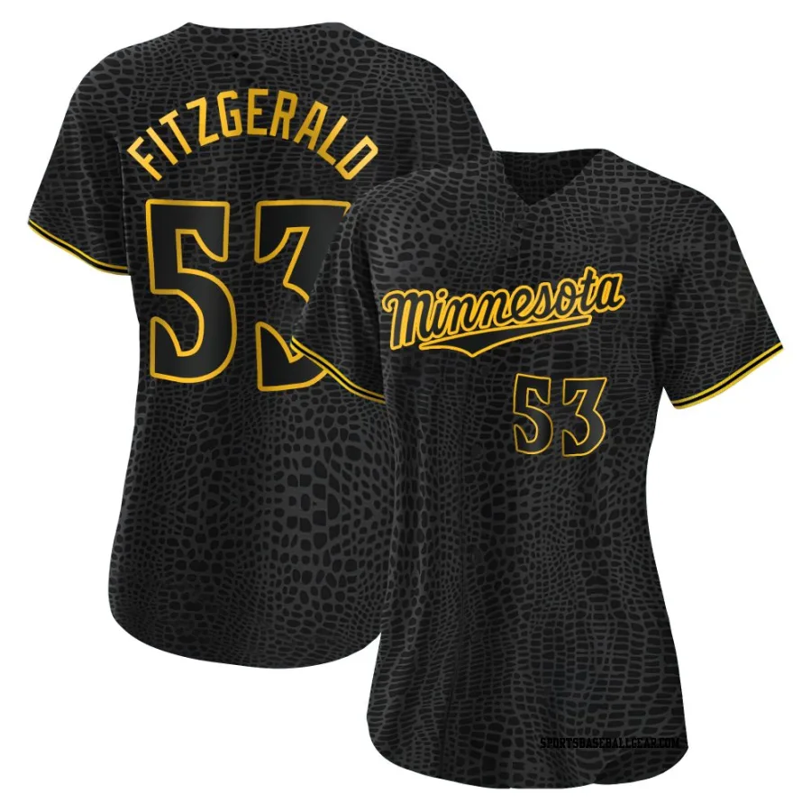 Ryan Fitzgerald Women's Minnesota Twins Black Replica Snake Skin City Jersey